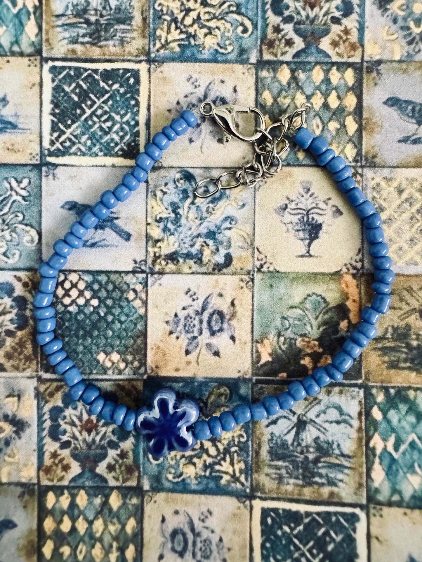 blue flower bracelet