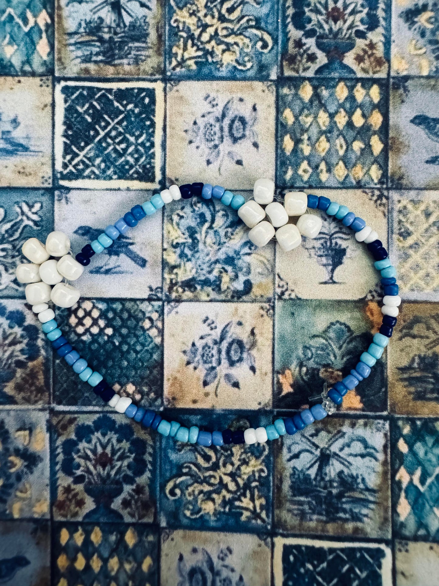 Greek summer flower bracelet