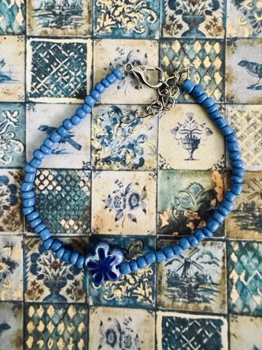 blue flower bracelet